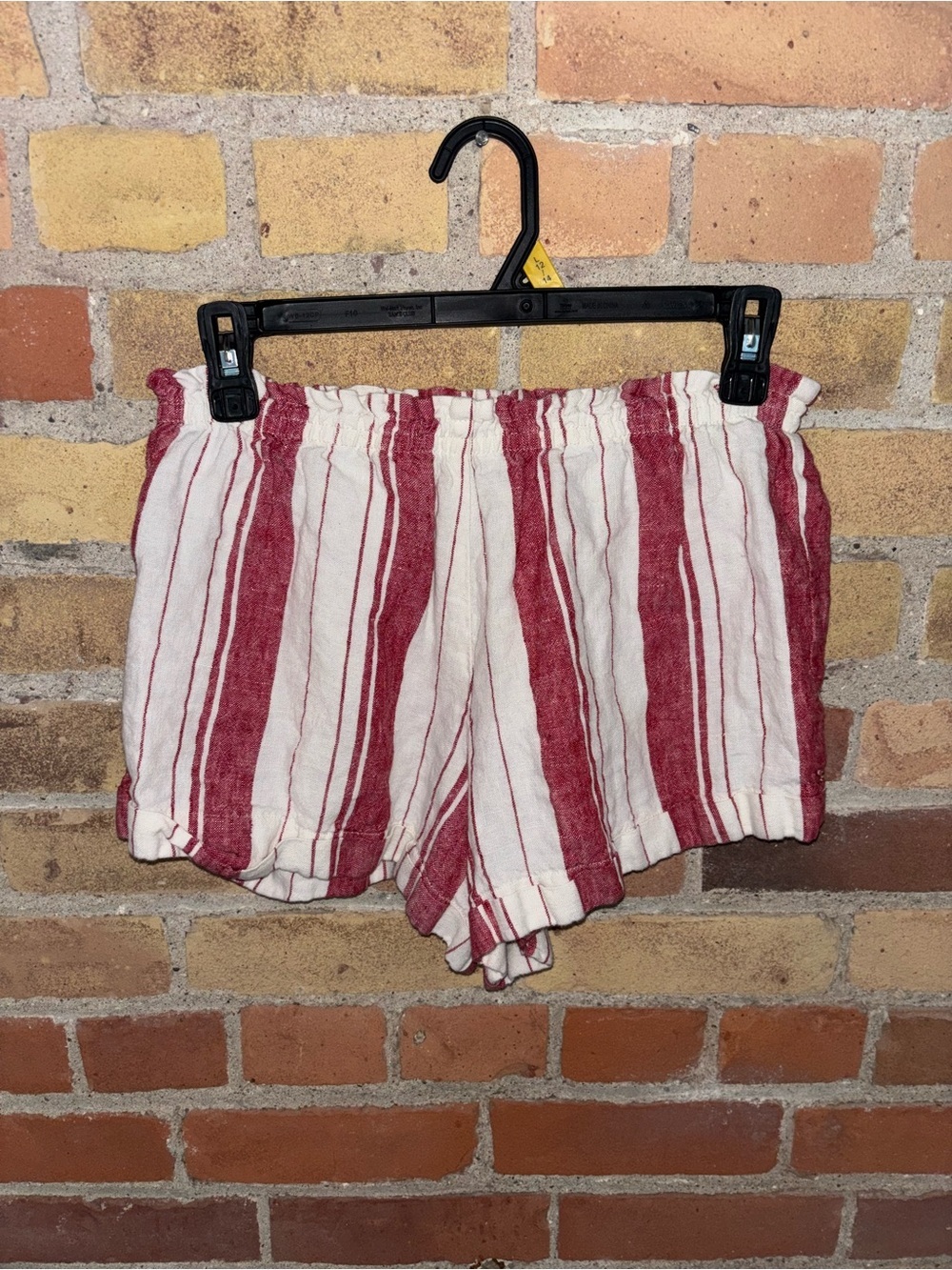 Reformation Red and White Striped Shorts